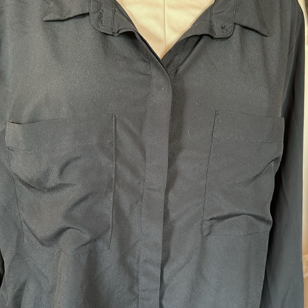 Black Button Down Blouse - image 2